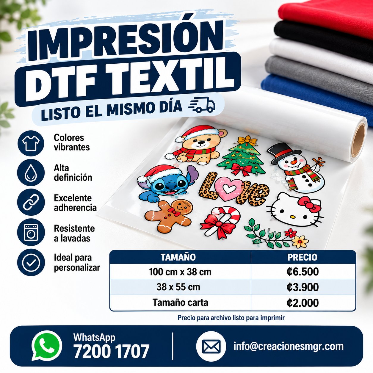 Impresión DTF textil.